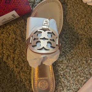 Tory Burch rose gold Miller sandals
